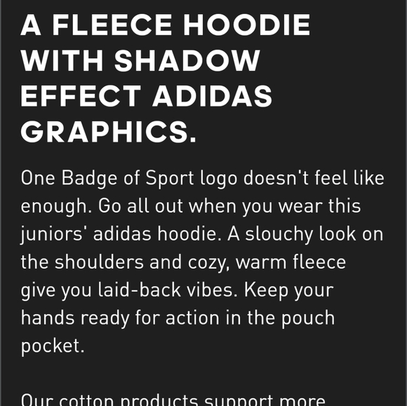 ADDIDAS GIRLS SIZE L 14/16 FLEECE HOODIE SWEATER SPORT LOGO KIDS NWT - Picture 12 of 14